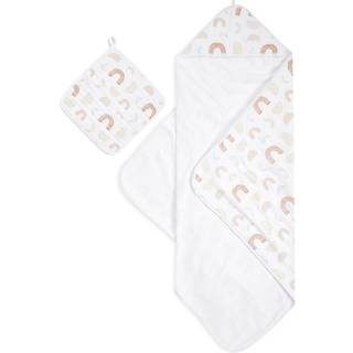 Aden + Anais aden + anais Cream 100% Cotton Muslin Backed Hooded Towel Set