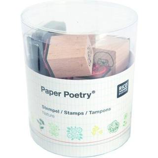 Paper Poetry Stempelset Blumen 2x2cm - Schwarz
