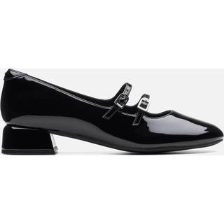 Clarkstil kvinder. 26174712 Mary-Jane Daiss30 Shine lædersko sort (37), 1-3 cm, Spænder, Casual