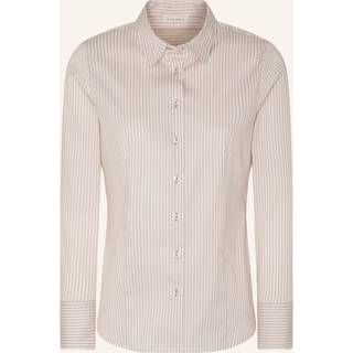 shirt-blouse in beige striped