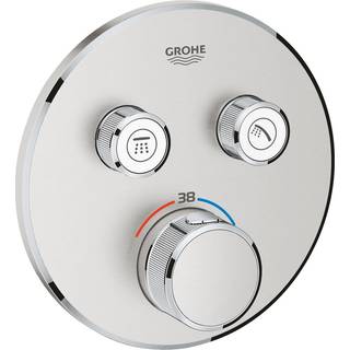 GRT SmartControl term.rund 2SC Termostat til indbygning, to ventiler, Supersteel