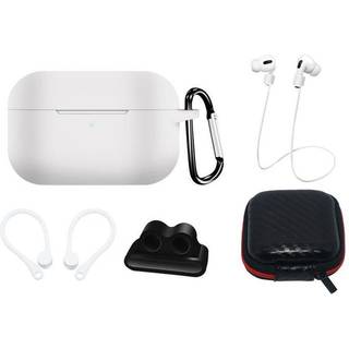 AirPods Pro (1 & 2. gen.) Hurtel Silikone Case Sæt m. Etui, Neck Strap & Ear Hook - Hvid