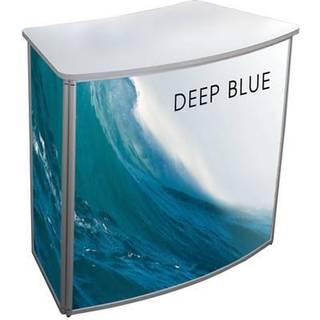 Messedisk Curved Counter 106x93x58cm med hvid topplade