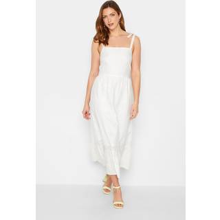 Lts Tall White Floral Broderie Anglaise Midaxi Sundress 14 Lts | Tall Women's Midaxi Dresses