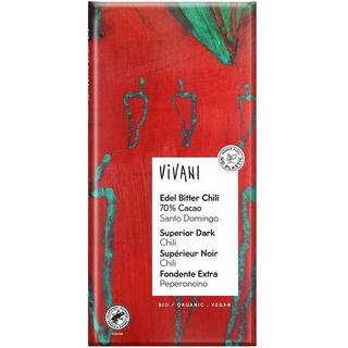 Vivani Ædelbitter Chokolade M. Chili Ø (100 gr)