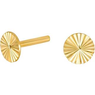 Siersbøl 8kt. guldørestikker rund med diamond cut