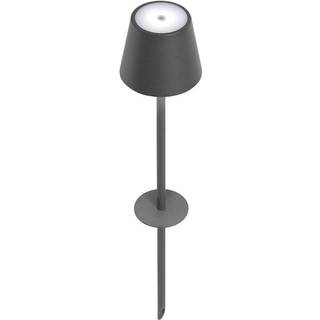 Zafferano Poldina LED jordspydslampe, genopladelig, grå