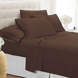 Cathay Home Hotel Luxury Wrinkle & Fade Resistent Double Brushed Ultra Soft Microfiber 1 -Piece Single Flat Sheet - Chocolate Twin (66 """" X 96 """"