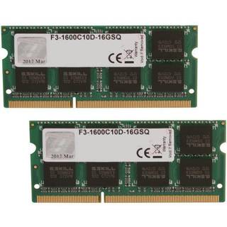 16 GB G.SKILL DDR3 1600MHz PC3-12800 CL10 Laptop Dual Channel Memory Kit 2x8GB 1.5V