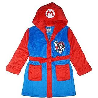 Super Mario Little/Big Boys 'Soft Hooded Fleece Sleepwear Bathekåbe - Plush Robe For Kids Mario 6/7