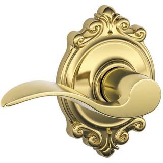 Schlage Accent Lever med Brookshire Trim Hall og skabslås i lys messing