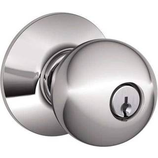 Schlage F51A Orb 625 Orbit Knob Keyed Entry Lock Bright Chrome