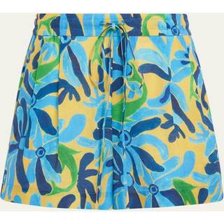 Marni Printed linen-blend shorts - blue - S