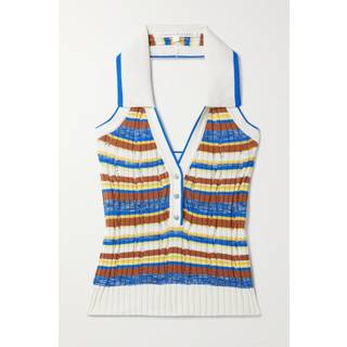 Veronica Beard Lirra striped halter-neck top - multicoloured - XL