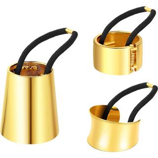 Yaomiao 3 stykker metal cirkel h?r manchet elastisk h?rb?nd h?r slips hestehale holder h?r reb tilbeh?r til kvinder piger 3 stilarter (guld)