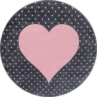 Bambi Rund Børnetæppe Hjerte - Pink - 160x160 (Rund)
