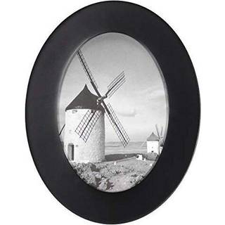 Malden International Designs Classic Oval Black Wood Picture Frame 5x7 Black