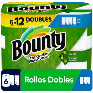 Bounty Select-a-st?rrelse papirh?ndkl?der Hvid store ruller 6 t?lling af 74 ark pr. Rulle 6 t?lling (pakke p? 1)