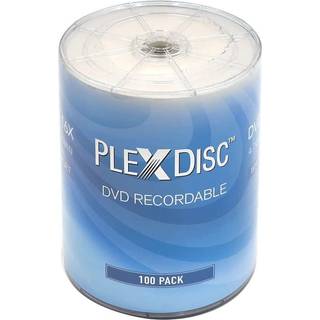 Plexdisc DVD-R 4,7 GB 16x White Inkjet Hub Printable Blank DVD Discs-100 Pack Shrink Wrap (No Container) Blank DVD'er til br?ndende video DVD-R B