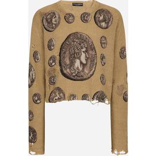 Dolce&Gabbana Printed linen sweater - brown - EU 46