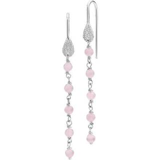Boheme - Lang ørering pink Sølv - 1 par