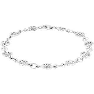 SIERSBØL - Armbånd i børstet sølv med blomster og zirkoner