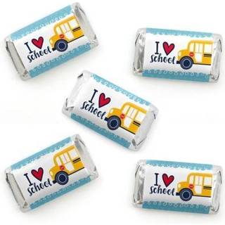 Stor prik af lykke tilbage til skolen - Mini Candy Bar Wrapper Stickers - F?rste dag i skoleklasselokaldekorationer Lille favoriserer - 40 t?llin