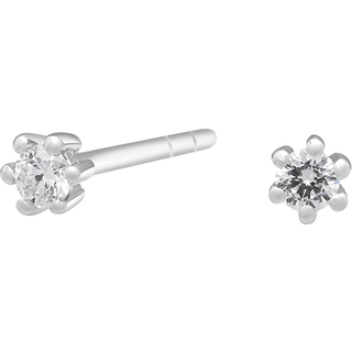 Afrodite 14 kt. Hvidgulds diamant ørestikker på 0,06 ct