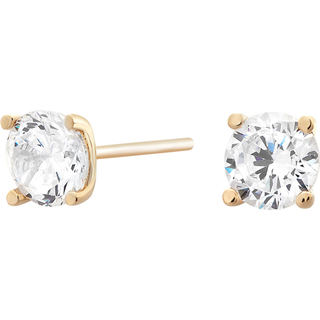 8 karat ørestikker med 4 grabber og 5,5mm zirkonia
