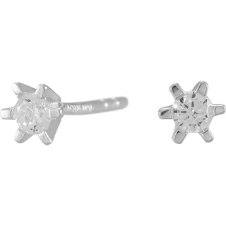 Rhd. sølv øreringe 6 grabber med 2,5 mm zirkonia sten