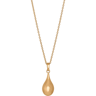 Siersbøl 8kt. guldvedhæng dråbe inkl. forgyldt sølvkæde