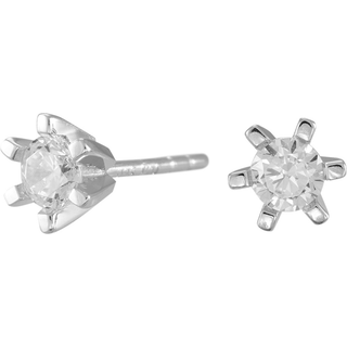 Rhd. sølv øreringe 6 grabber med 4,5 mm zirkonia**