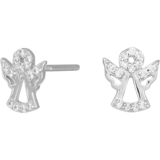 Nordahl Jewellery - Øreringe i sølv m. zirkonia og engel