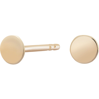 Siersbøl 8kt. guldørestikker rund plade 4mm