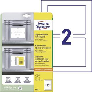 Avery 8002-5 Placard etiketholdere, forprintede 160x120mm 5ark
