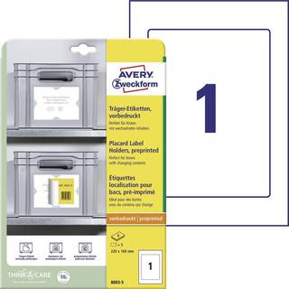 Avery 8003-5 Placard etiketholdere, forprintede 220x160mm 5stk