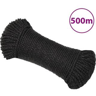 arbejdsreb 6 mm 500 m polypropylen sort