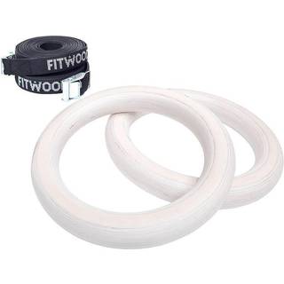 FitWood ULPU MINI Gymnastikringe 25mm - Glazing overflade / Sort Strop