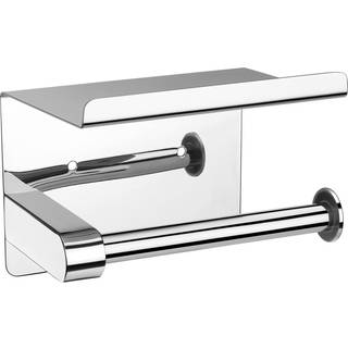 Kl?bende toiletpapirholder med hyldev?gmonteret Sus304 rustfrit st?l toiletpapir rulleholder mega rulle v?vsrullepapir dispenser Ingen boring ell