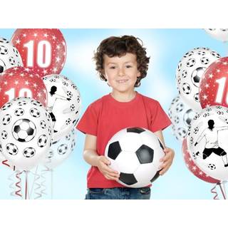50 stk. Balloner Fodboldtema Pastel Hvid Sort Print – Perfekt til Sportsfest 30 cm