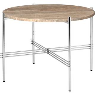 Gubi Ts Sofabord 55 Cm Poleret Stål / Varm Brungrå - Sofabord Travertin Warm Taupe - 10123079