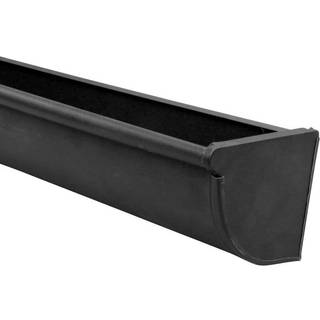 Endebund alu 333mm 1/4 rund sort lang h