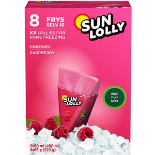 Sun Lolly Frys-selv-is Hindbær 8 Stk