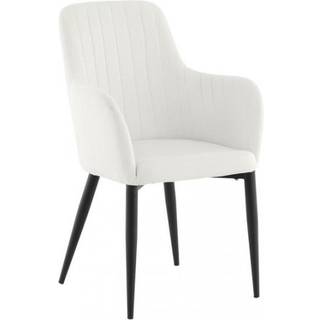Comfort spisestuestol med armlæn fløjl hvid.