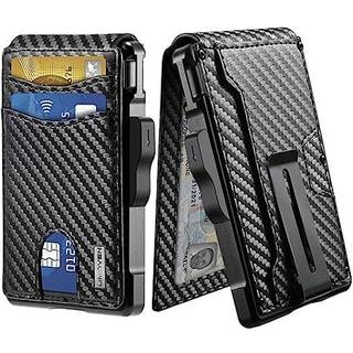 Umoven tegnebog til m?nd - med penge klip slanke l?der slots kreditkortholder RFID blokerende bifold minimalistisk tegnebog