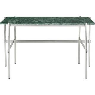 Gubi - TS Desk, 120x60 Polished Steel Base, Table Top Green Guatemala Marble - Skriveborde - GamFratesi - Grøn - Metal/Sten