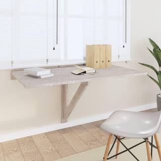 væghængt klapbord 100x60x56 cm konstrueret træ betongrå