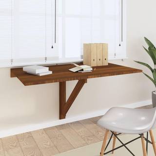 væghængt klapbord 100x60x56cm konstrueret træ brun egetræsfarve