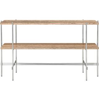 Gubi Ts Console Sidebord 120x30x72 Cm Poleret Stål / Varm Brungrå - Sidebord & Aflastningsbord Travertin Warm Taupe - 10123087