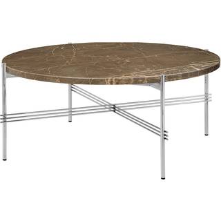 Gubi Ts Sofabord 80 Cm Poleret Stål / t Emperadormarmor - Sofabord Emperador-marmor Brun - 10123080